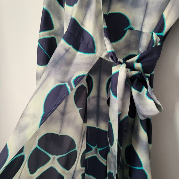 NWOT Alexis Titus Kalani Silk Ocean Print Flounce Wrap Camisole Maxi Dress XS - Picture 11 of 15